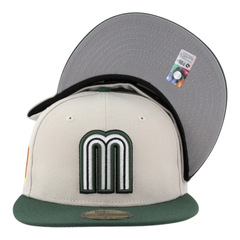 Team Mexico Stone and Green 2026 World Baseball Classic WBC Gray UV New Era 59FIFTY Fitted Hat