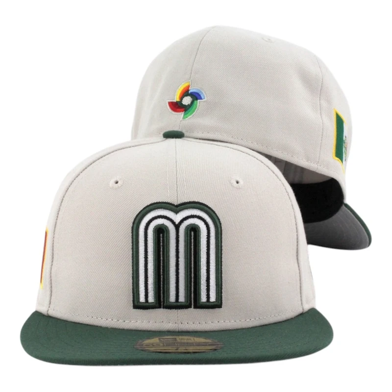 Team Mexico Stone and Green 2026 World Baseball Classic WBC Gray UV New Era 59FIFTY Fitted Hat