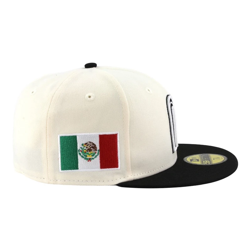 Team Mexico Chrome and Black with White Outline 2026 World Baseball Classic WBC Gray UV New Era 59FIFTY Fitted Hat