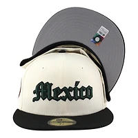 Team Mexico Chrome and Black with Gothic Font 2026 World Baseball Classic WBC Gray UV New Era 59FIFTY Fitted Hat