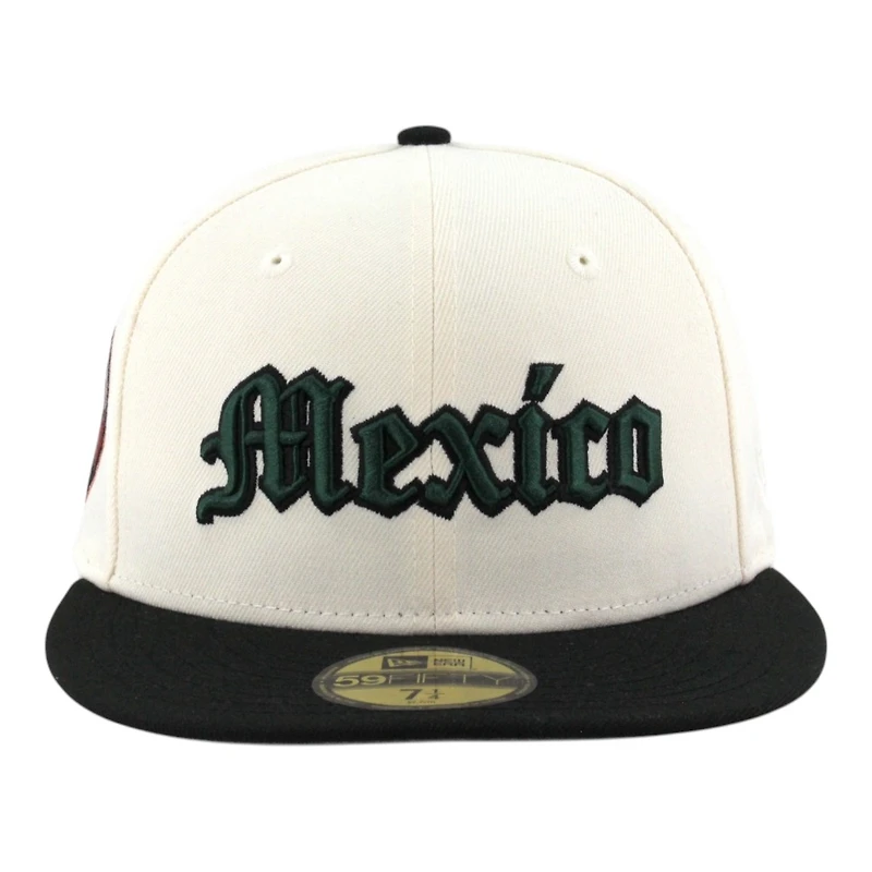 Team Mexico Chrome and Black with Gothic Font 2026 World Baseball Classic WBC Gray UV New Era 59FIFTY Fitted Hat