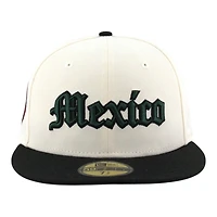 Team Mexico Chrome and Black with Gothic Font 2026 World Baseball Classic WBC Gray UV New Era 59FIFTY Fitted Hat
