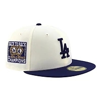 Los Angeles Dodgers Chrome and Royal Blue Back to Champs Patch USA Batterman New Era 59FIFTY Fitted Hat