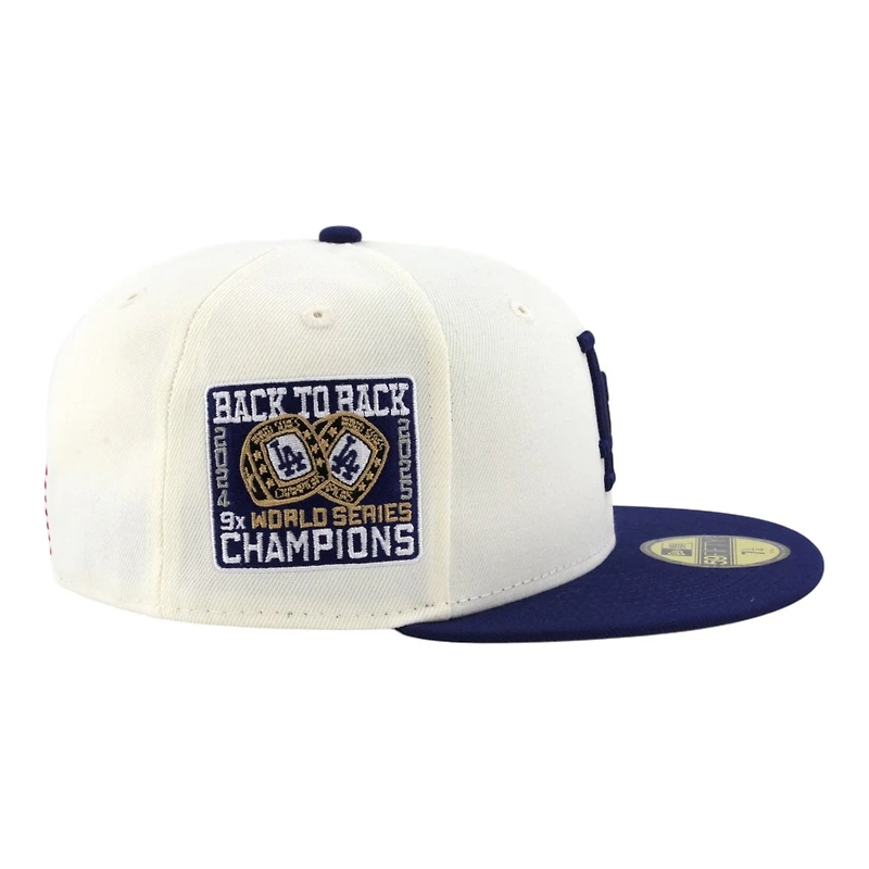 Los Angeles Dodgers Chrome and Royal Blue Back to Champs Patch USA Batterman New Era 59FIFTY Fitted Hat