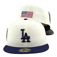 Los Angeles Dodgers Chrome and Royal Blue Back to Champs Patch USA Batterman New Era 59FIFTY Fitted Hat
