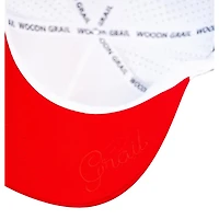 Utah Utes White Red Performance Script Woodn Grail Snapback Hat