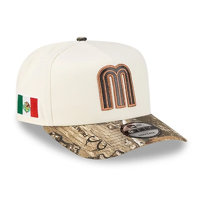 Mexico Chrome and Realtree Camo 2Tone Metallic with Mexico Flag Patch New Era 9FIFTY A-Frame Snapback Hat
