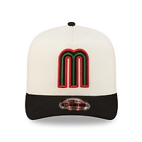 Mexico Chrome and Black 2Tone Red Outline with Mexico Flag Patch New Era 9FIFTY A-Frame Snapback Hat