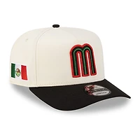 Mexico Chrome and Black 2Tone Red Outline with Mexico Flag Patch New Era 9FIFTY A-Frame Snapback Hat
