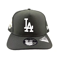 Los Angeles Dodgers Black and White Back to Back Champions Patch Grey UV New Era 9FIFTY A-Frame Snapback Hat