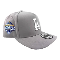 Los Angeles Dodgers Grey Back to Back Champions Patch Grey UV New Era 9FIFTY A-Frame Snapback Hat