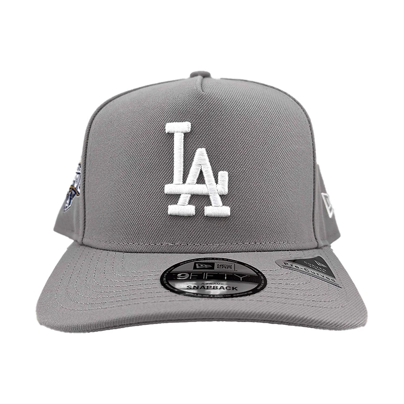 Los Angeles Dodgers Grey Back to Back Champions Patch Grey UV New Era 9FIFTY A-Frame Snapback Hat