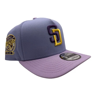 San Diego Padres Lavender Two Tone 25 Years Patch New Era 9FIFTY A-Frame Snapback Hat