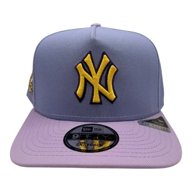 New York Yankees Lavender Two Tone 2000 WS Champions Patch New Era 9FIFTY A-Frame Snapback Hat