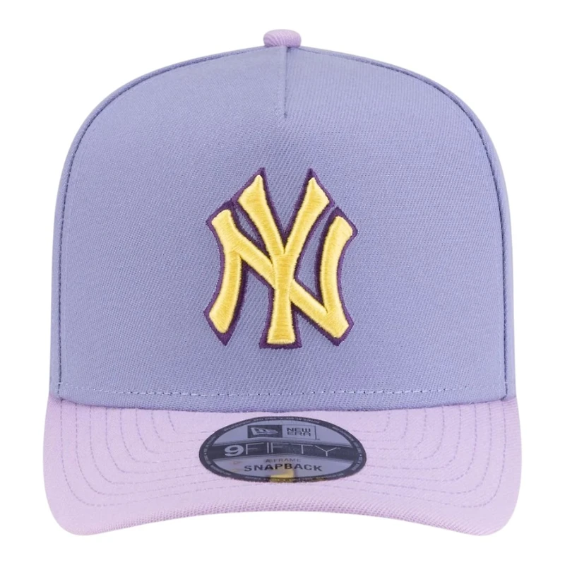 New York Yankees Lavender Two Tone 2000 WS Champions Patch New Era 9FIFTY A-Frame Snapback Hat