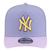 New York Yankees Lavender Two Tone 2000 WS Champions Patch New Era 9FIFTY A-Frame Snapback Hat