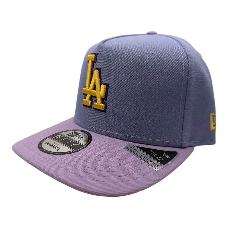 Los Angeles Dodgers Lavender 2024-25 Back to Back Champions Patch New Era 9FIFTY A-Frame Snapback Hat
