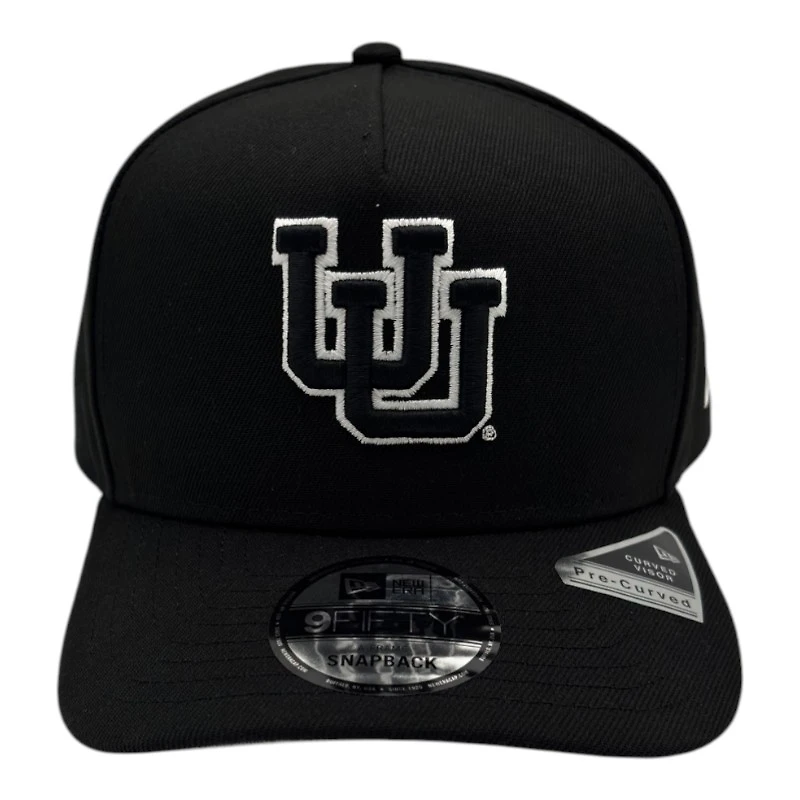 Utah Utes White on Black New Era 9FIFTY A-Frame Snapback Hat