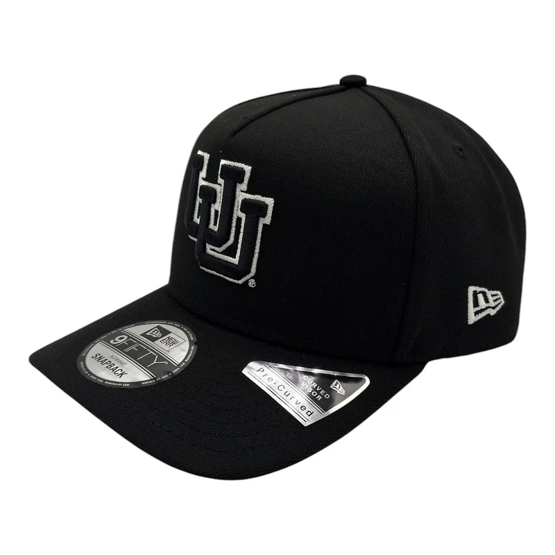 Utah Utes White on Black New Era 9FIFTY A-Frame Snapback Hat