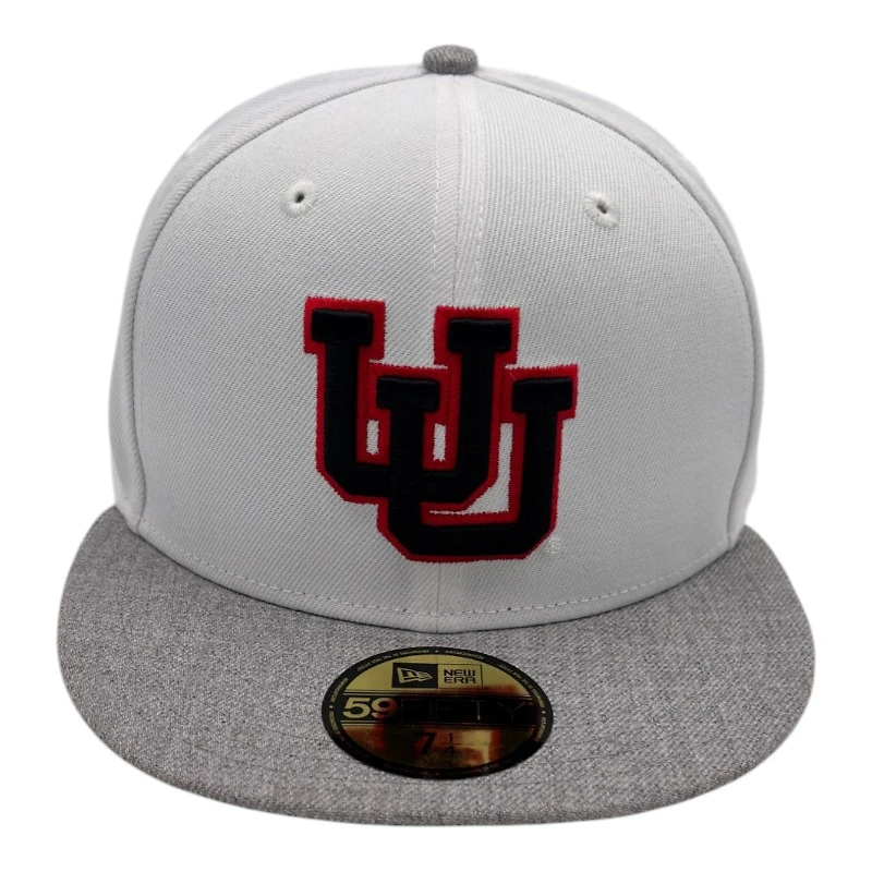 Utah Utes White and Gray Historic with Black UV NCAA New Era 59FIFTY Fitted Hat