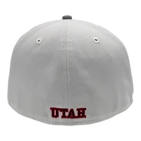 Utah Utes White and Gray Historic with Black UV NCAA New Era 59FIFTY Fitted Hat