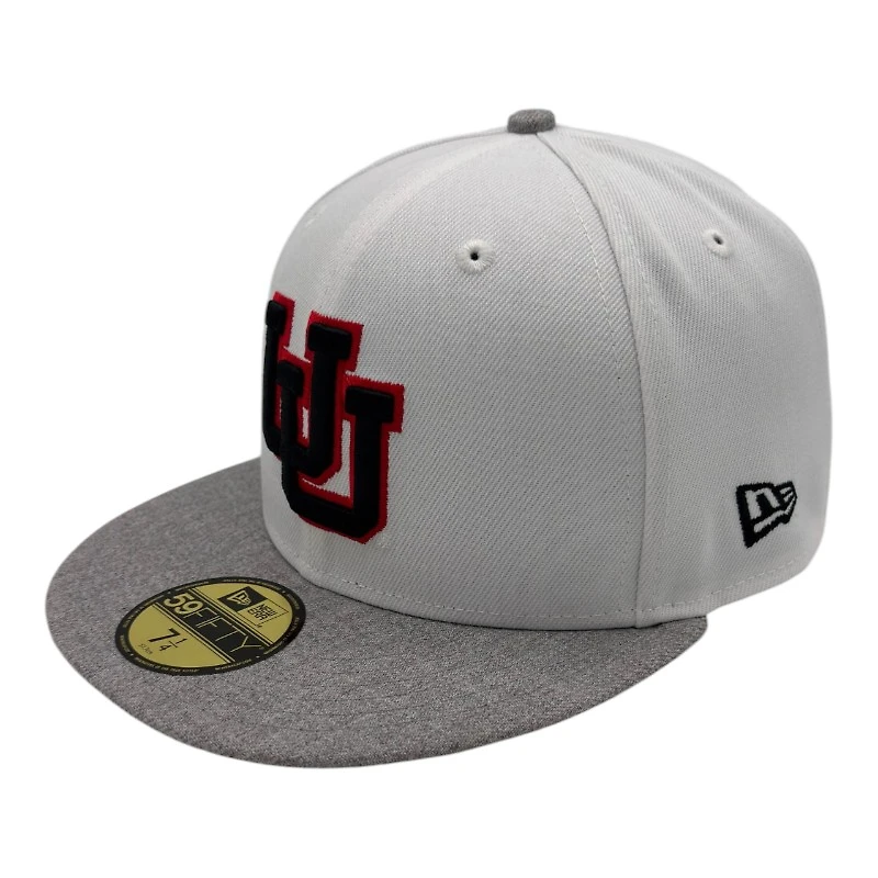 Utah Utes White and Gray Historic with Black UV NCAA New Era 59FIFTY Fitted Hat