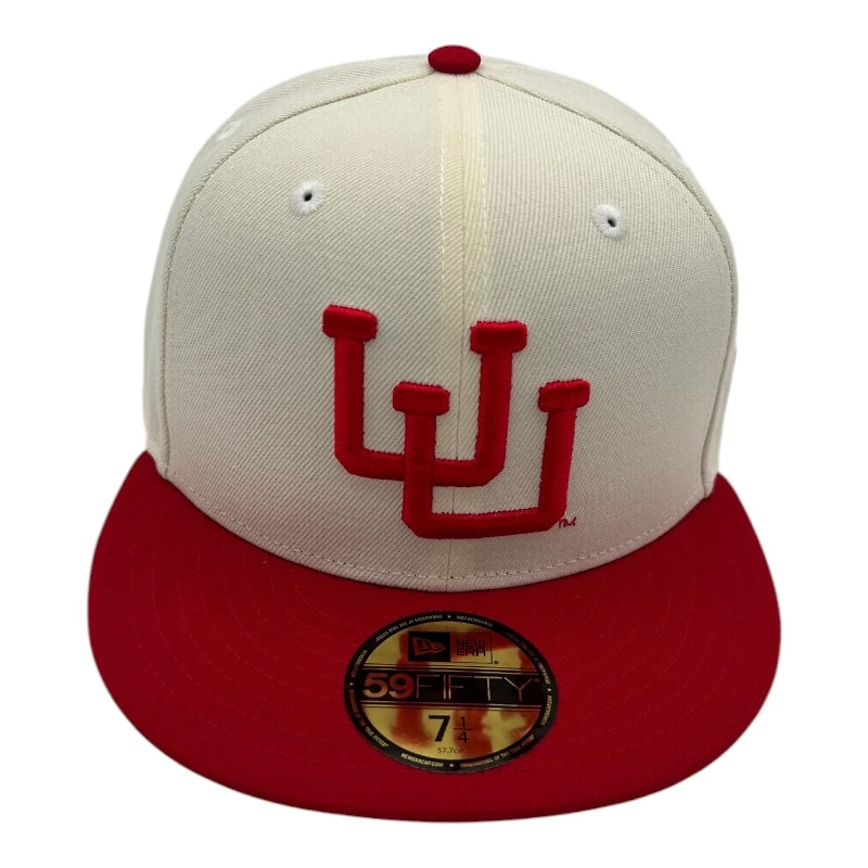 Utah Utes Chrome and Red Historic with Green UV NCAA New Era 59FIFTY Fitted Hat