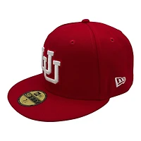 Utah Utes White on Red Historic with Black UV NCAA New Era 59FIFTY Fitted Hat