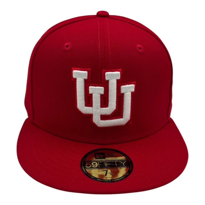 Utah Utes White on Red Historic with Black UV NCAA New Era 59FIFTY Fitted Hat
