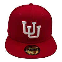 Utah Utes White on Red Historic with Black UV NCAA New Era 59FIFTY Fitted Hat