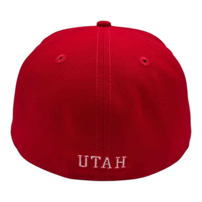 Utah Utes White on Red Historic with Black UV NCAA New Era 59FIFTY Fitted Hat