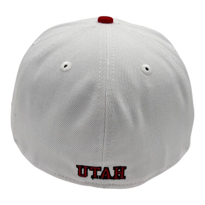 Utah Utes White with Black UV NCAA New Era 59FIFTY Fitted Hat