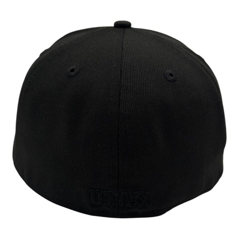 Utah Utes Black on with Gray UV NCAA New Era 59FIFTY Fitted Hat