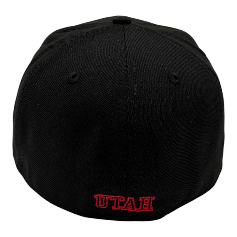 Utah Utes Red on Black with UV NCAA New Era 59FIFTY Fitted Hat