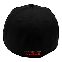 Utah Utes Red on Black with UV NCAA New Era 59FIFTY Fitted Hat