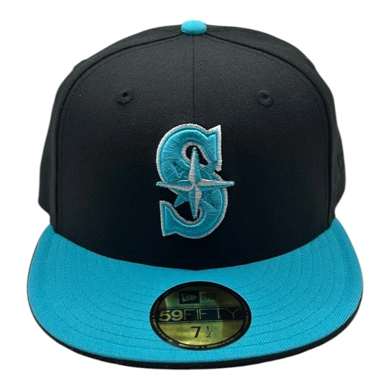 Seattle Mariners Black and Teal New Era 59FIFTY Fitted Hat