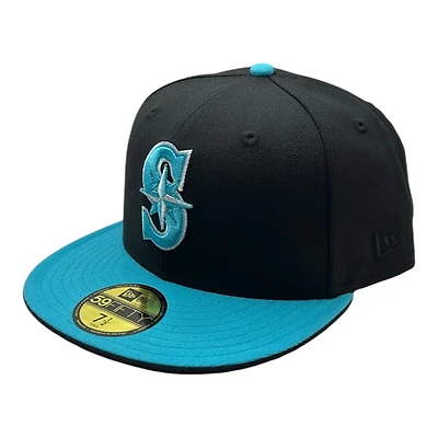 Seattle Mariners Black and Teal New Era 59FIFTY Fitted Hat