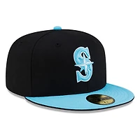 Seattle Mariners Black and Teal New Era 59FIFTY Fitted Hat