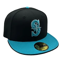Seattle Mariners Black and Teal New Era 59FIFTY Fitted Hat