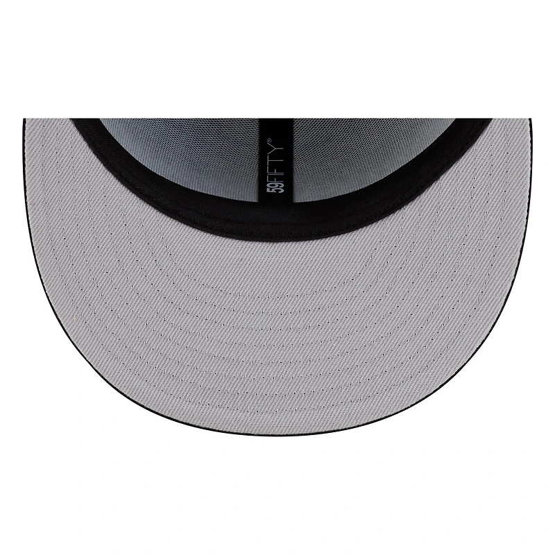Seattle Mariners Black and White Lowercase Wordmark New Era 59FIFTY Fitted Hat