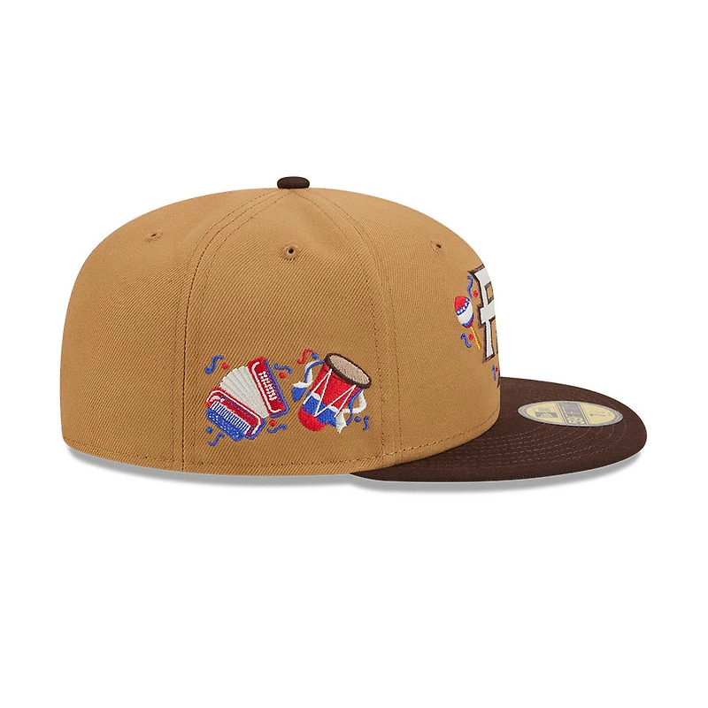 Puerto Rico Light Bronze and Burnt Wood "Salsa" 2026 World Baseball Classic WBC New Era 59FIFTY Fitted Hat