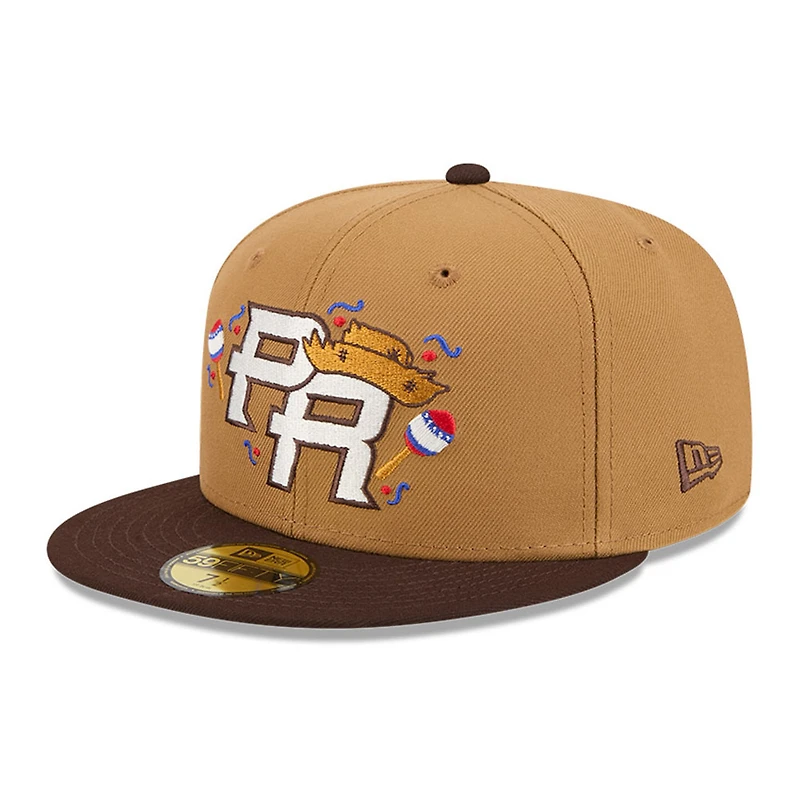 Puerto Rico Light Bronze and Burnt Wood "Salsa" 2026 World Baseball Classic WBC New Era 59FIFTY Fitted Hat