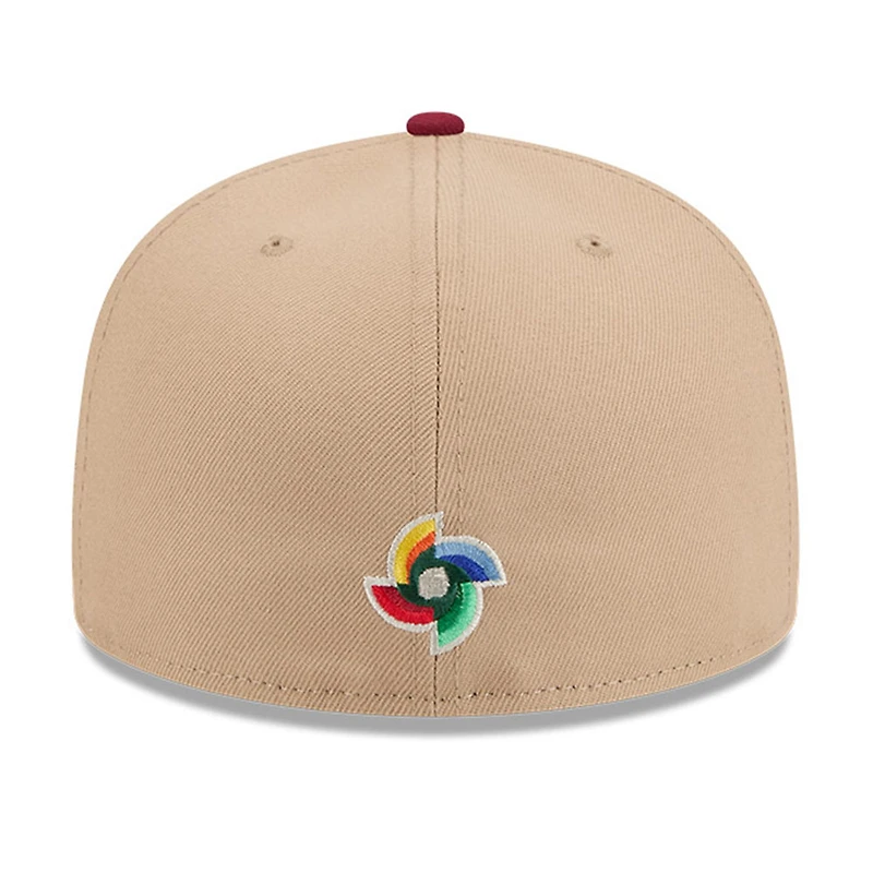 Puerto Rico Light Beige and Red "Salsa" 2026 World Baseball Classic WBC New Era 59FIFTY Fitted Hat