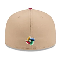 Puerto Rico Light Beige and Red "Salsa" 2026 World Baseball Classic WBC New Era 59FIFTY Fitted Hat