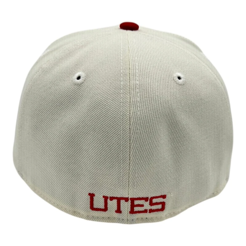 Utah Utes Chrome and Red Athletic Logo Green UV NCAA New Era 59FIFTY Fitted Hat
