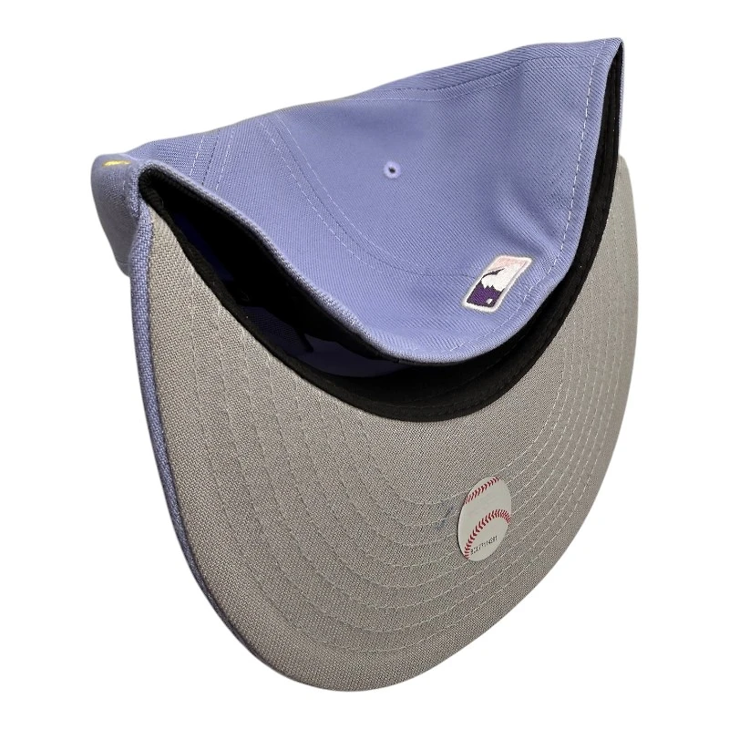 New York Yankees Lavender 2000 WS Champions Patch Gray UV Era 59FIFTY Fitted Hat