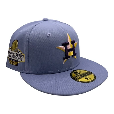 Houston Astros Lavender 2022 WS Champions Patch Gray UV New Era 59FIFTY Fitted Hat