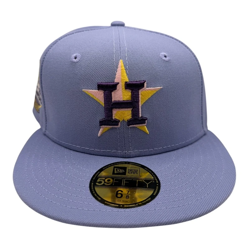 Houston Astros Lavender 2022 WS Champions Patch Gray UV New Era 59FIFTY Fitted Hat
