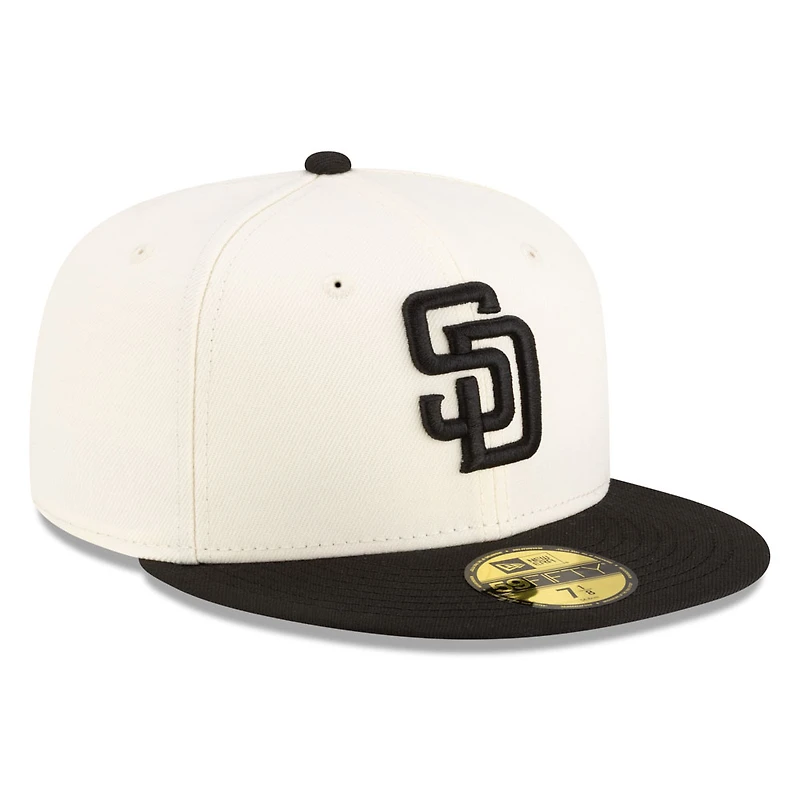 San Diego Padres Chrome and Black 2Tone Gray UV New Era 59FIFTY Fitted Hat