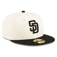San Diego Padres Chrome and Black 2Tone Gray UV New Era 59FIFTY Fitted Hat